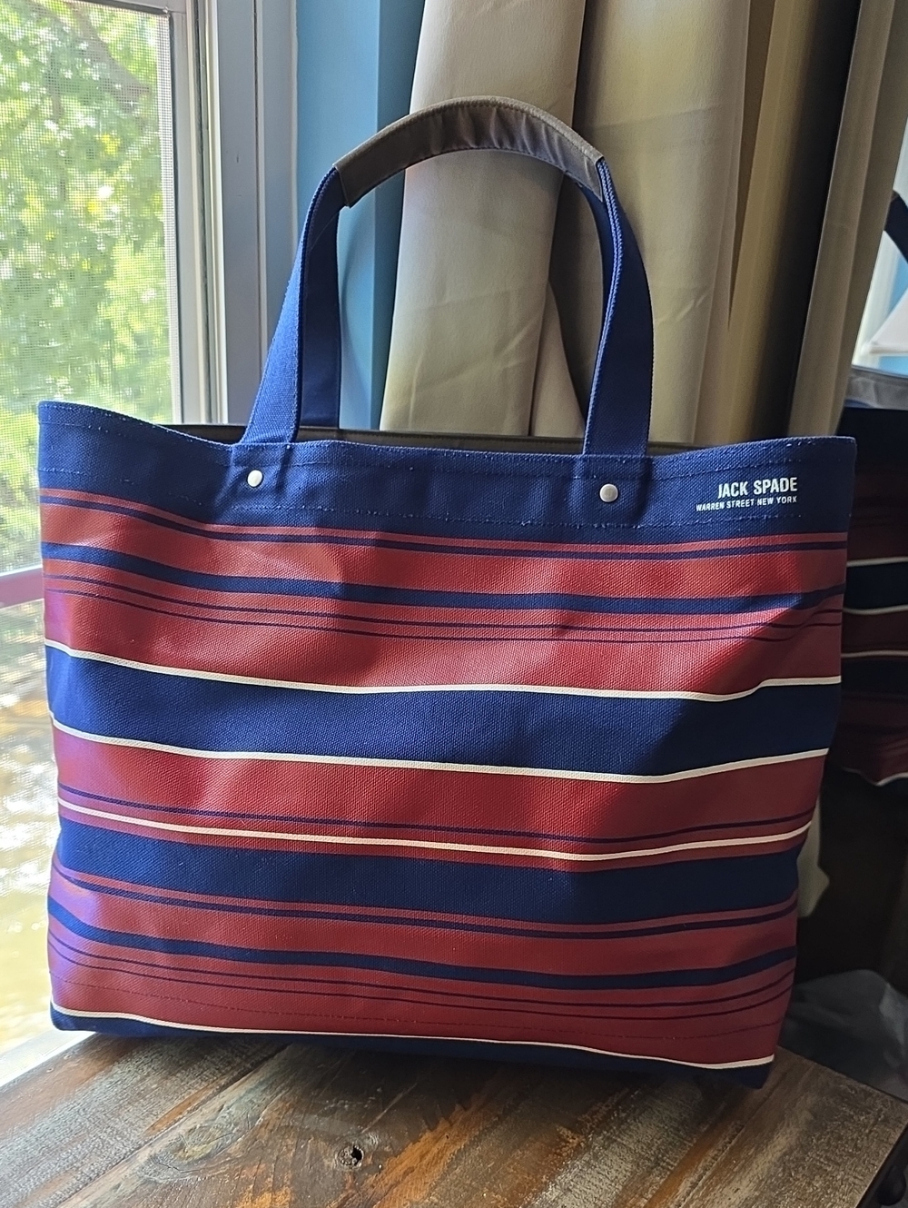 Jack Spade Reversible Canvas Tote Bag - 2 Bags In 1!